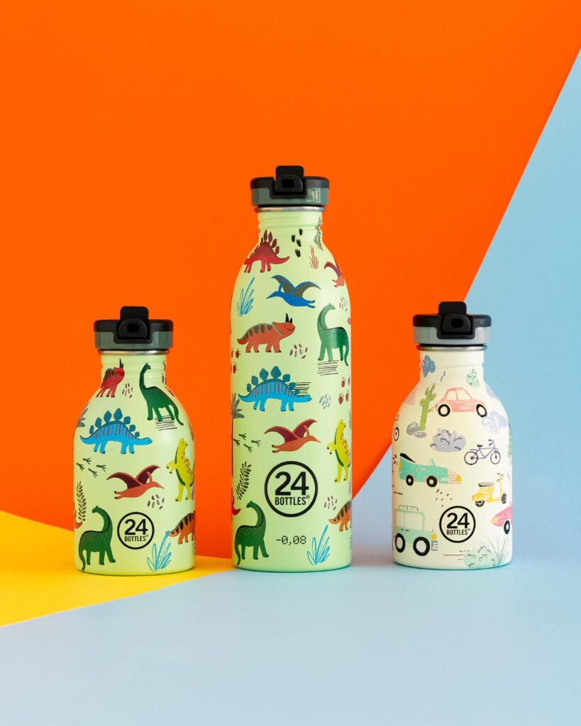 24BOTTLES Gyerek Urban rozsdamentes acél kulacs | Jurassic Friends | Több méretben
