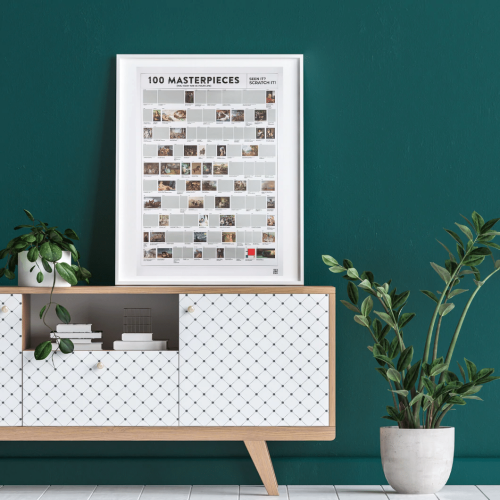 Today is Art Day 100 remekmű kaparós poszter