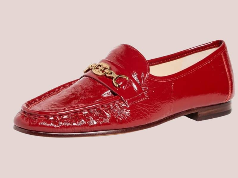 SAM EDELMAN Lucca Bit Loafer Deep Red Scarlet Leather