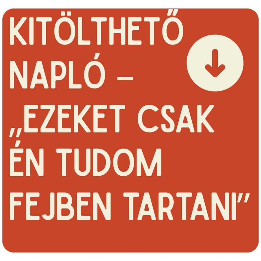 Kitölthető napló: „Ezeket csak én tudom fejben tartani”